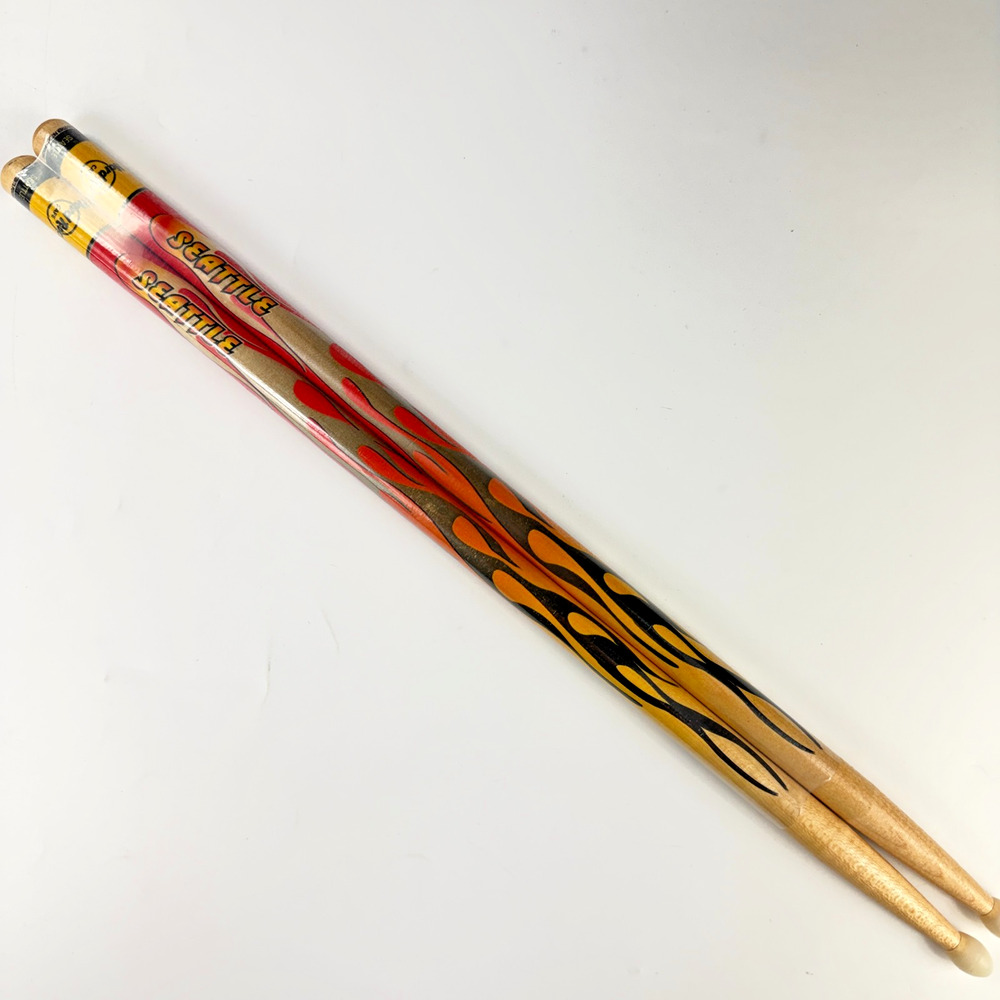 Hard Rock Cafe SEATTLE Authentic Drum Sticks - Flame Stick Edition